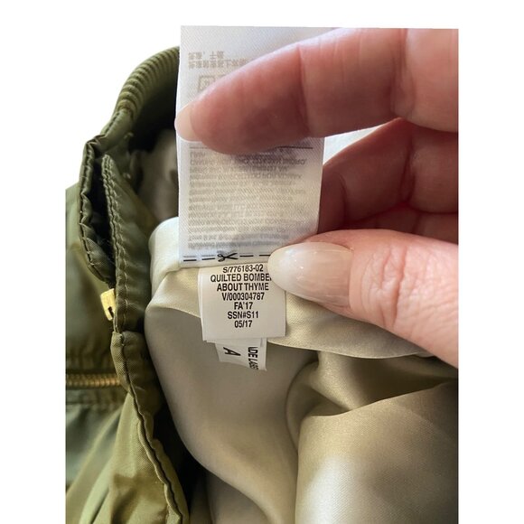 Old Navy Quilted Satin Bomber Jacket Thyme Green Size XXL Minimalist Neutral - Picture 6 of 16